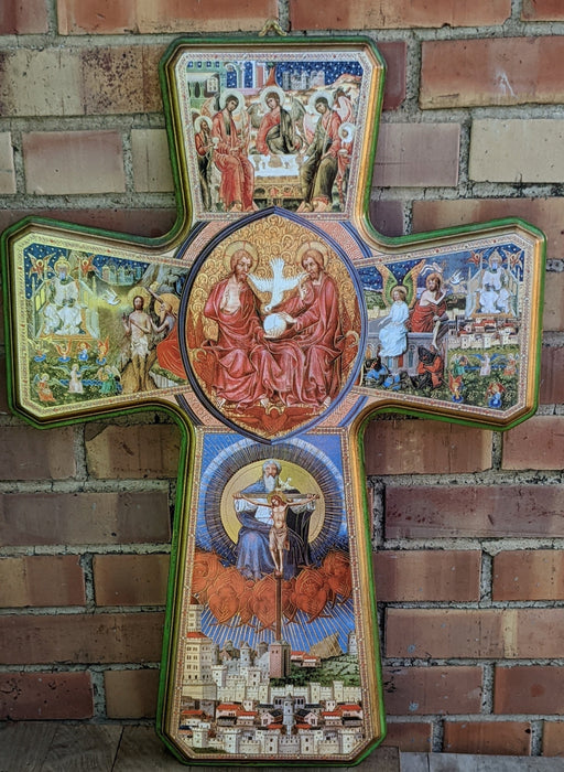 LARGE CROSS WITH SCENES OF JESUS' MINISTRY