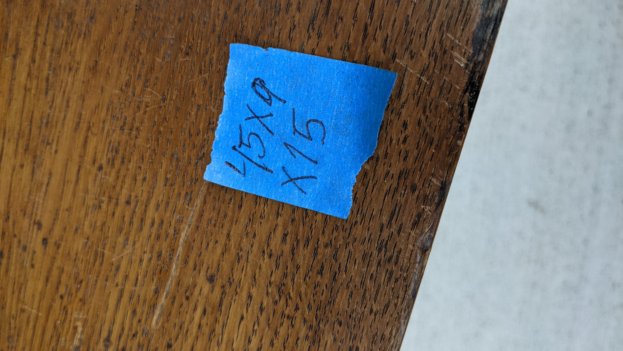 LARGE OAK WALL SHELF WITH 3 FLORET CARVED PANEL WITH HOOKS