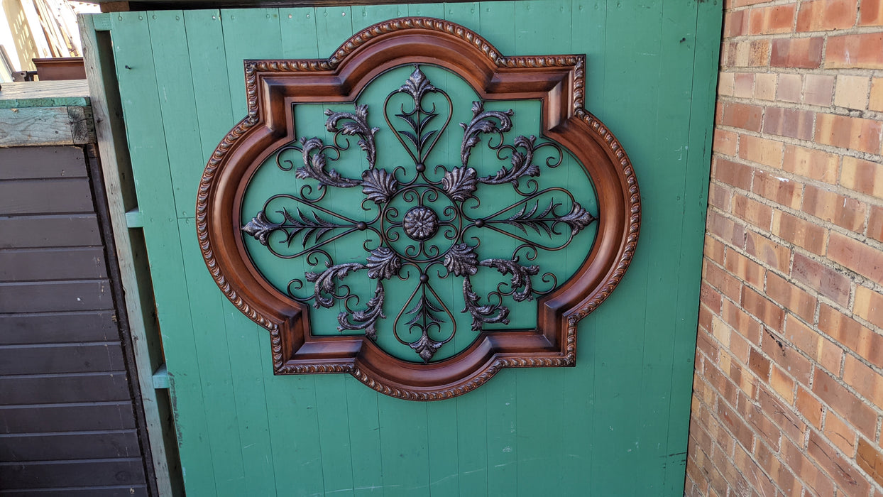 ORNATE METAL WALL PLAQUE-NOT OLD