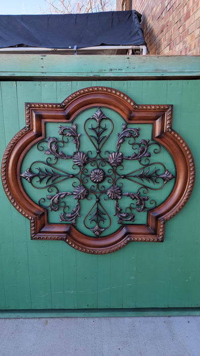 ORNATE METAL WALL PLAQUE-NOT OLD