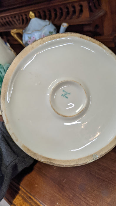 WHITE TEAPOT WITH GOLD TRIM VASE-MADE IN JAPAN -NO LID
