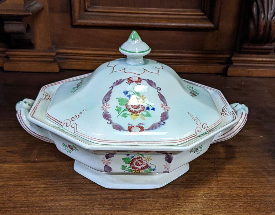 ADAMS CALYX WARE HAND PAINTED SERVING DISH WITH LID