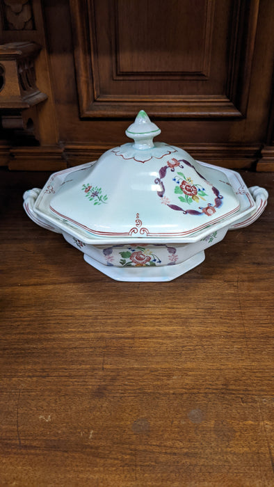 ADAMS CALYX WARE HAND PAINTED SERVING DISH WITH LID