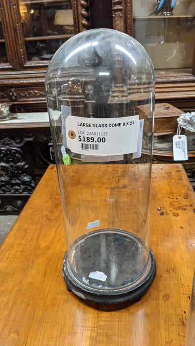LARGE GLASS DOME 8 X 21