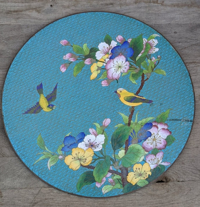 CLOISONNE PLAQUE WITH BIRDS