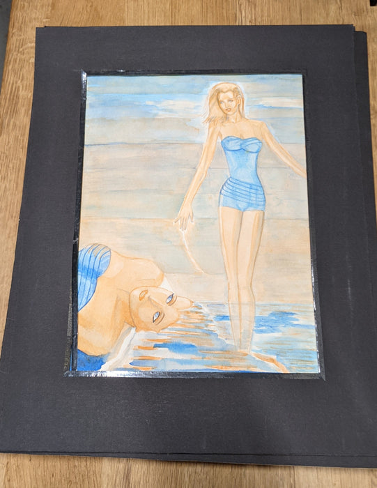 LADIES BATHING SUIT- 80'S FASHION PRINT