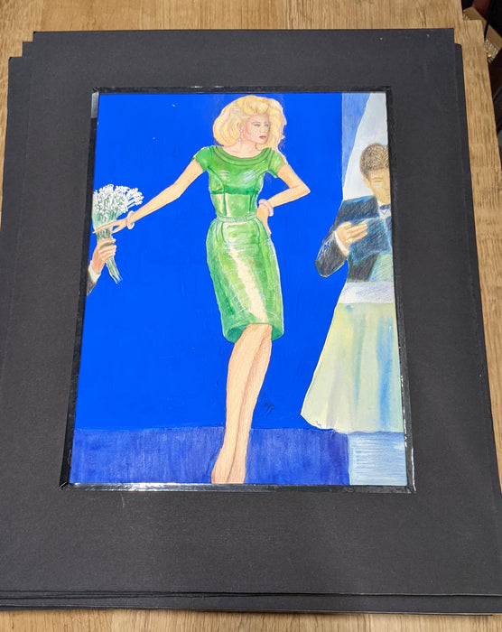 LADY IN EVENING DRESS - 80'S FASHION PRINT