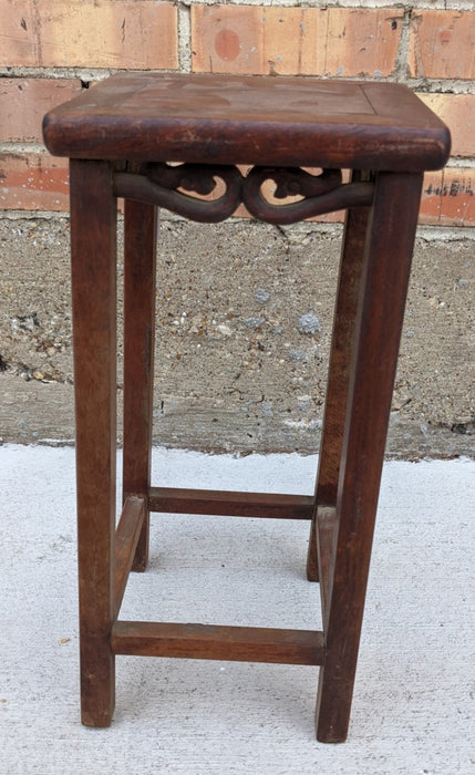 SMALL CHINESE MAHOGANY STAND WITH SCROLL TRIM