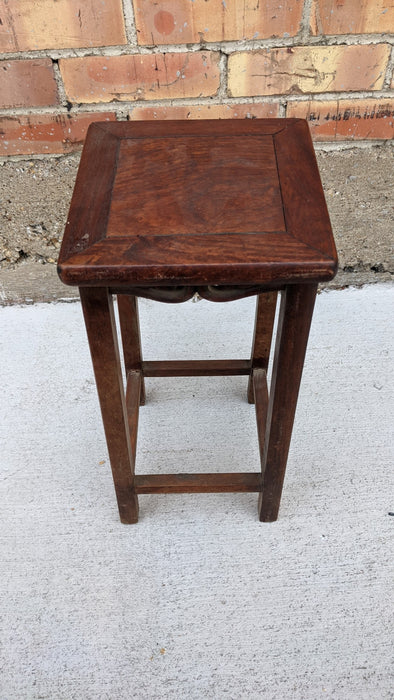 SMALL CHINESE MAHOGANY STAND WITH SCROLL TRIM