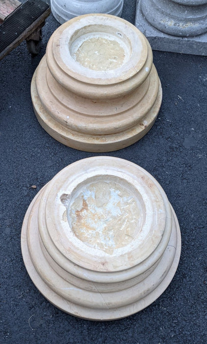 PAIR OF MARBLE PLINTH COLUMN BASES