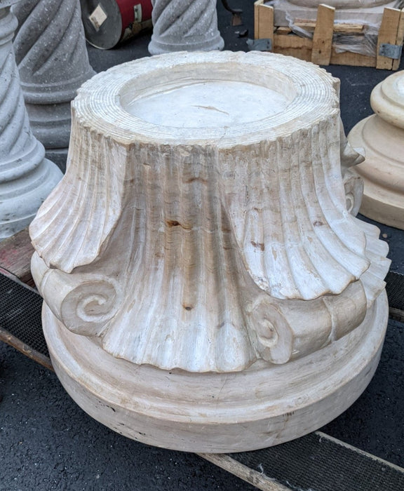 PAIR OF LARGE MARBLE CAPITALS