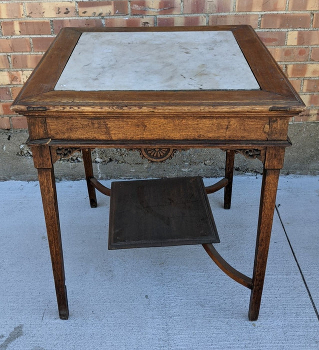 MARBLE INSET CHINESE STAND TABLE