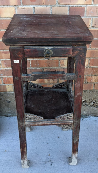 AS FOUND SMALL CHINESE STAND WITH DRAWER