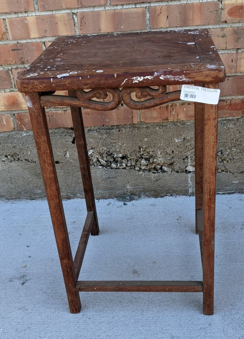 AS FOUND CHINESE STAND WITH SCROLL WORK