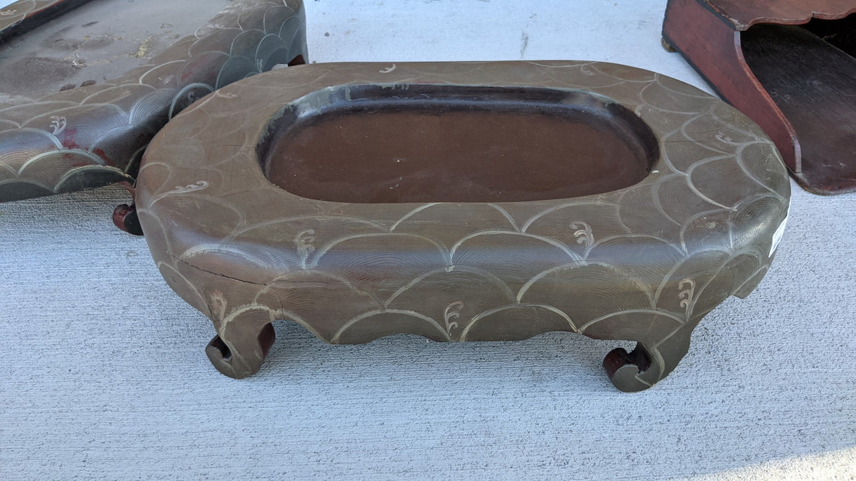 PAIR OF LARGE OVAL PLINTHS