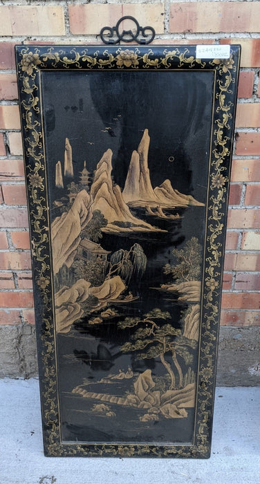 BLACK AND GOLD ASIAN MOUNTAINS PANEL