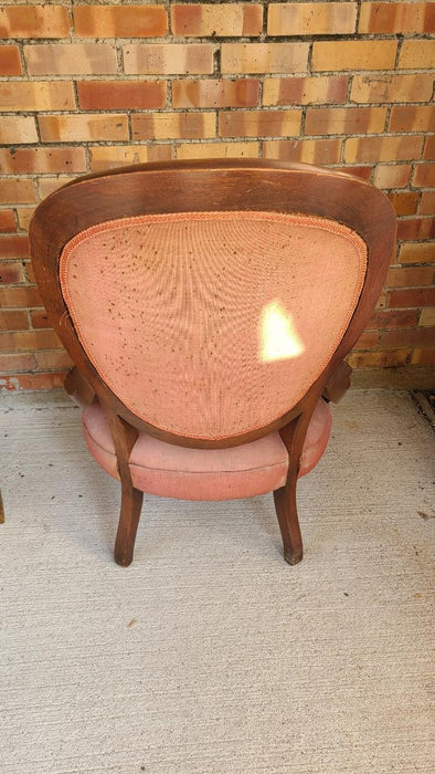 VICTORIAN SLIPPER CHAIR AS FOUND