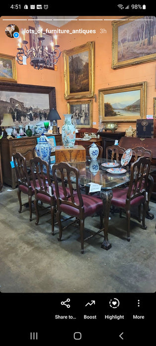 SET OF 8 LOOP BACK LOUIS XV OAK CHAIRS