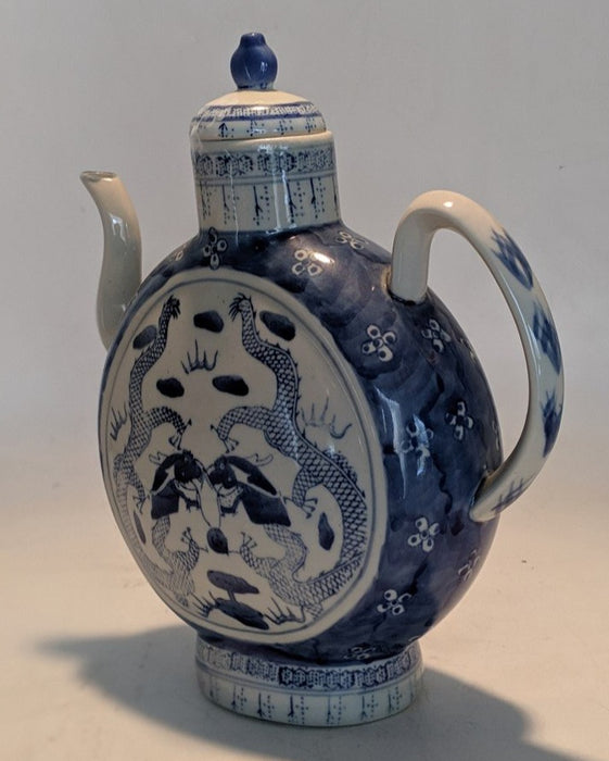 ASIAN BLUE AND WHITE CIRCLE PITCHER