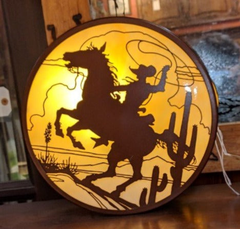 ROUND COWBOY WALL SCONCE