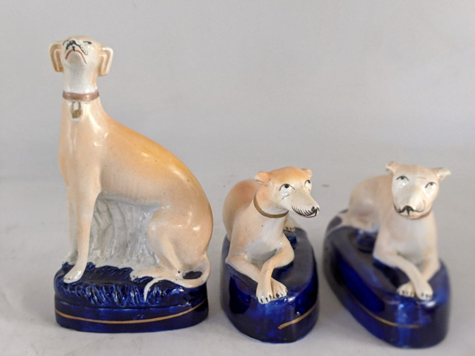 SET OF 3 STAFFORDSHIRE DOGS
