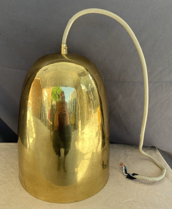 MODERN BRASS DROP LIGHT WITH COPPER LINER