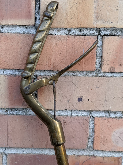 COOL ANTIQUE BRASS FIRE TONGS OR GRABBER