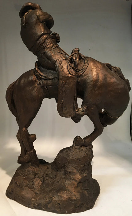 LARGE COWBOY ON HORSE STATUE