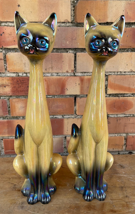 PAIR CERAMIC SIAMESE CATS