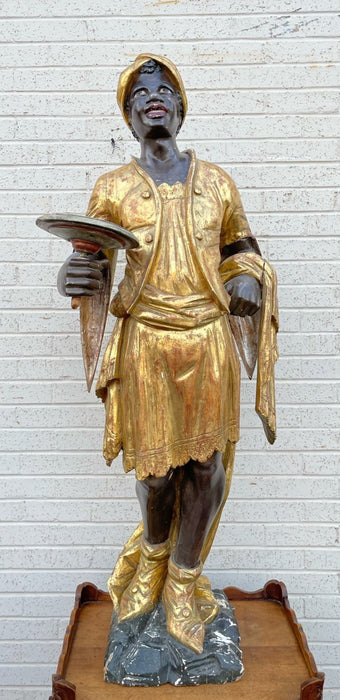 LARGE GILT/WOOD BLACK AMOOR FIGURE