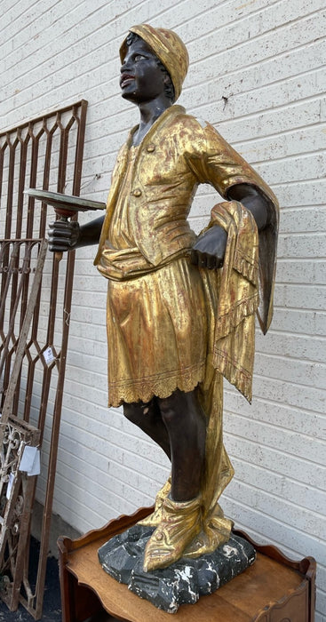 LARGE GILT/WOOD BLACK AMOOR FIGURE