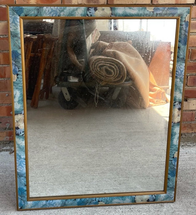 LARGE MIRROR WITH FLORAL PRINT FRAME