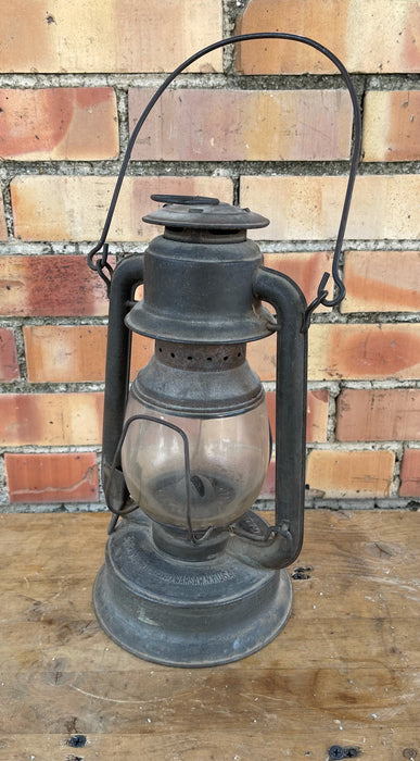 OLD METAL AND GLASS LANTERN