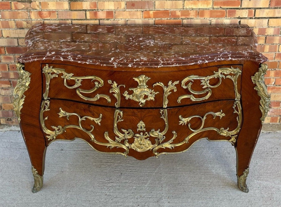 LOUIS XV MARBLE TOP BOMBAY CHEST
