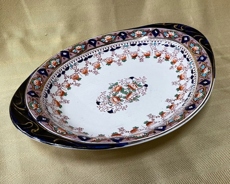 1920'S ENGLISH POLYCHROME ROYAL VENTON SERVING DISH