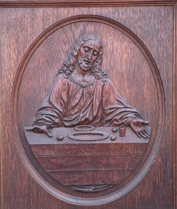 CARVED WOOD JESUS PLAQUE AFTER DAVINCIS LAST SUPPER