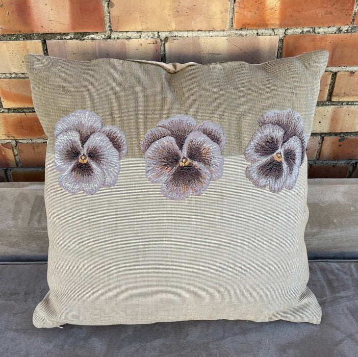 BROWN FLOWER PILLOW