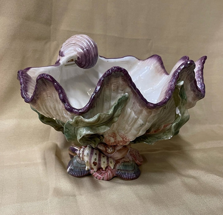 FITZ AND FLOYD CLAMSHELL COMPOTE AS IS
