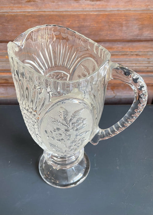 TALL PRESSED GLASS PITCHER