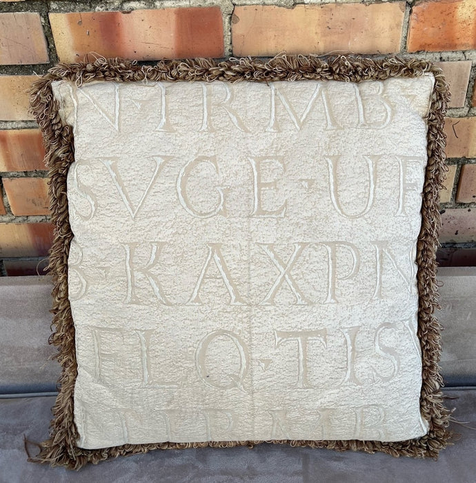 IVORY COLORED PILLOW WITH LETTERS