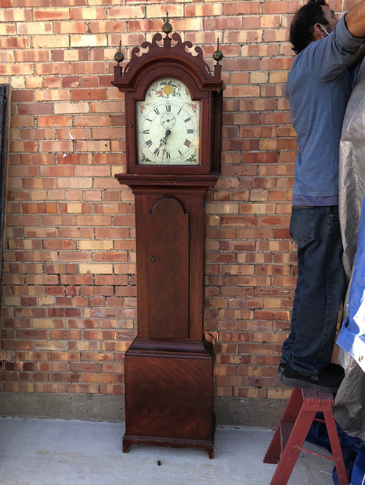 EARLY GRANDFATHER CLOCK WITH FAUX GRAIN