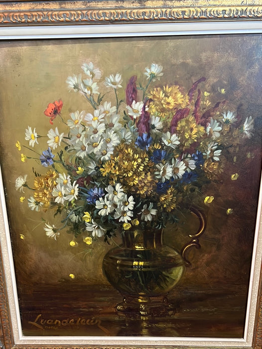 BRIGHT FLORAL OIL PAINTING ON CANVAS