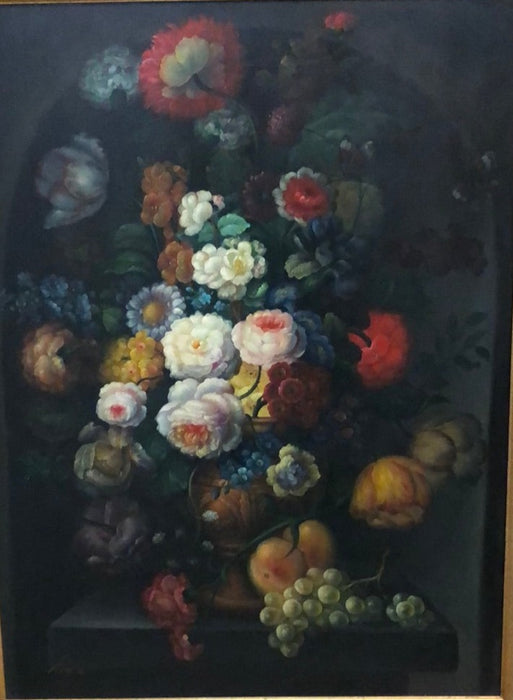 LARGE FRENCH FLORAL STILL LIFE UNFRAMED