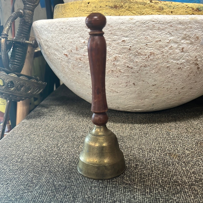 WOOD HANDLE BRASS BELL