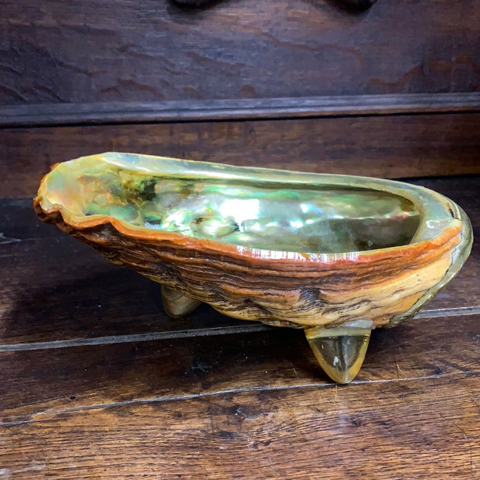FOOTED ABALONE SHELL DISH