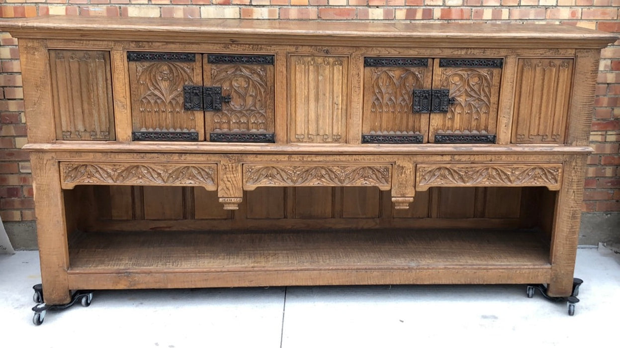 GOTHIC LONG ROUGH HEWN SIDEBOARD