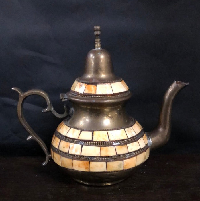 BRASS AND BONE TEAPOT