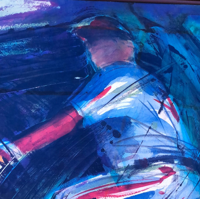 BASEBALL IMPRESSIONIST PRINT SIGNED