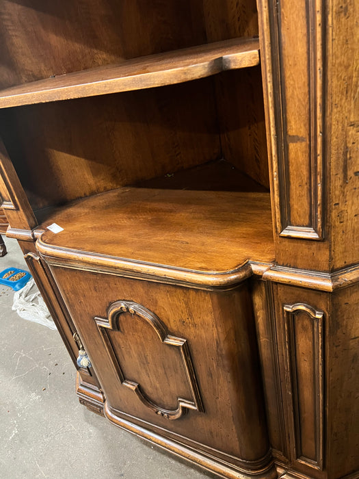 WALNUT OPEN CORNER CABINET