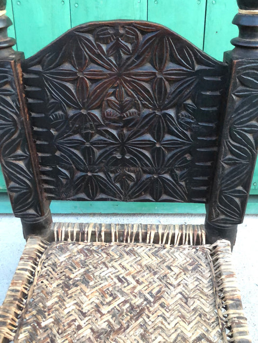 LOW CARVED INDIAN CHAIR